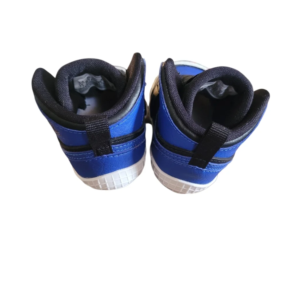 Nike Jordan 1 Black Varsity Royal Blue Crib Bootie Sneakers AT3745-007 Infant 3C